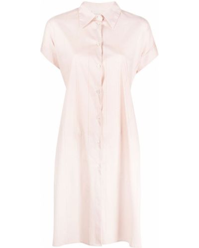 Pérové šaty na gombíky Semicouture ružová