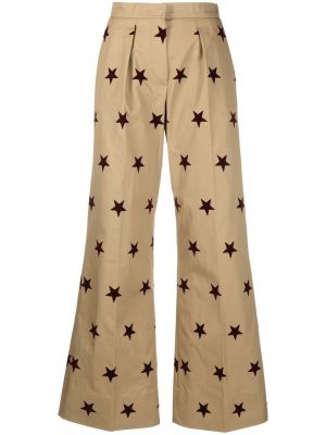 Παντελόνι με σχέδιο σε φαρδιά γραμμή με μοτίβο αστέρια Palm Angels μπεζ