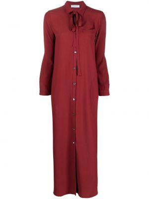 Sukienka z kokardką na guziki Société Anonyme czerwona