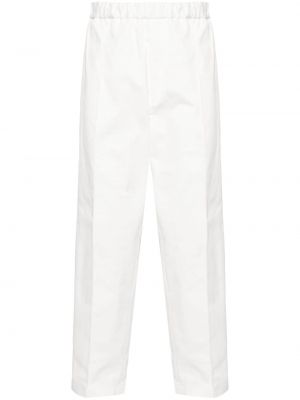 Βαμβακερό παντελόνι Jil Sander λευκό
