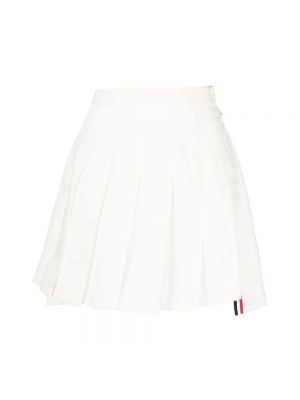 Biała mini spódniczka w paski plisowana Thom Browne