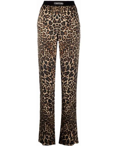 Leopard trykt bukser med rette ben Tom Ford