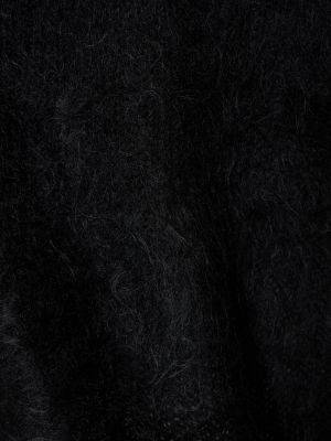 Suéter de cuello redondo de lana mohair Yohji Yamamoto negro