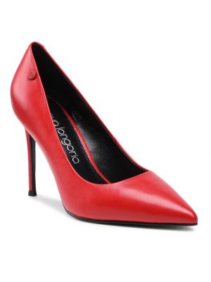Полуотворени обувки с ток Eva Longoria червено
