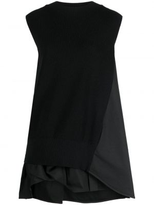Asimetrična mini obleka Sacai črna
