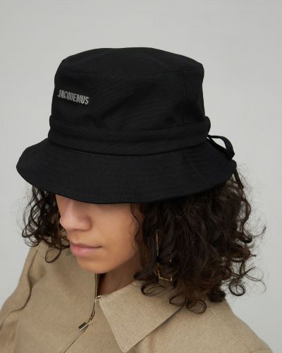 Bavlněný klobouk Jacquemus černý