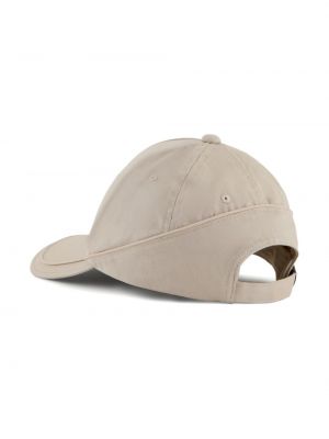 Medvilninis siuvinėtas kepurė su snapeliu Emporio Armani balta