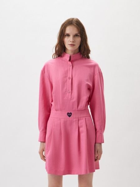 Платье-рубашка Love Moschino розовое