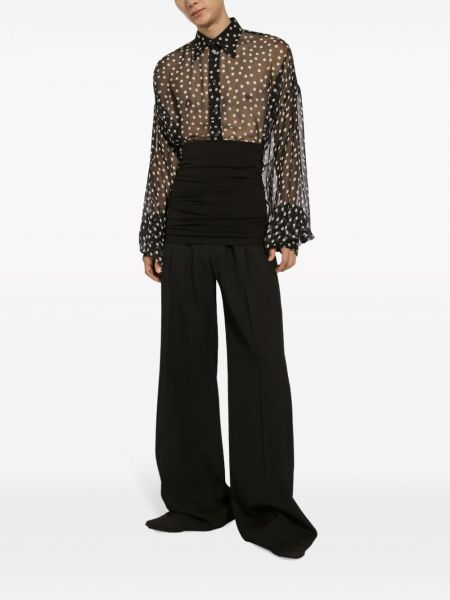 Bavlněné kalhoty relaxed fit Dolce & Gabbana černé