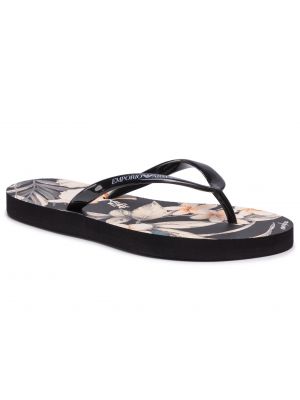 Vietnámi papucsok EMPORIO ARMANI - X3QS08 XM765 N608 /Floral/ - Fekete