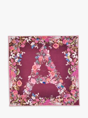 Шелковый шарф в цветочек с принтом Aspinal Of London