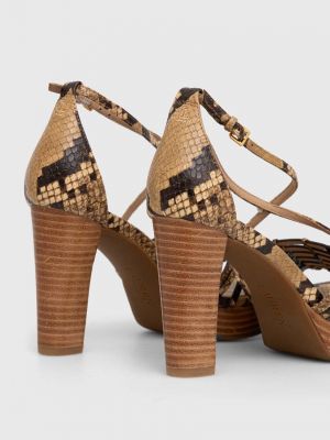 Kožené sandály Lauren Ralph Lauren béžové