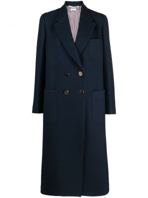 Ilgas paltas Thom Browne mėlyna