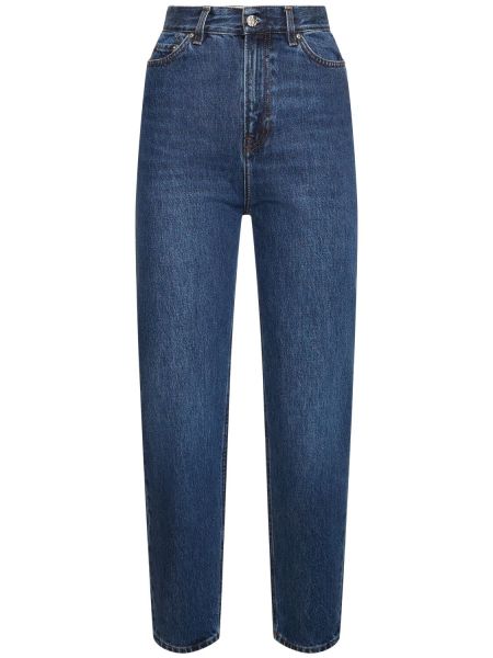 Bomuld højtaljet tapered jeans Toteme blå