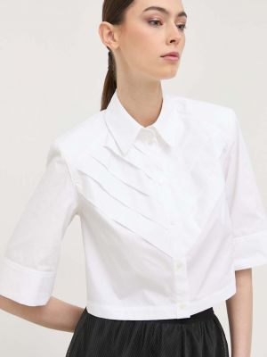 Pamučna košulja bootcut Karl Lagerfeld bijela