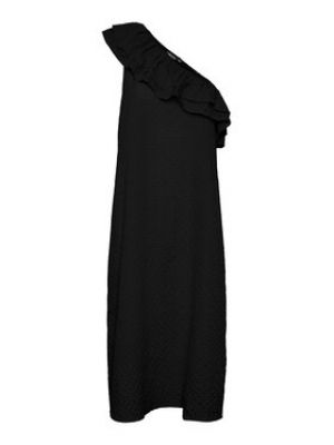Priliehavé dlouhé šaty Pieces čierna
