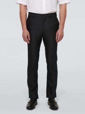 Vlněné klasické kalhoty Fendi černé