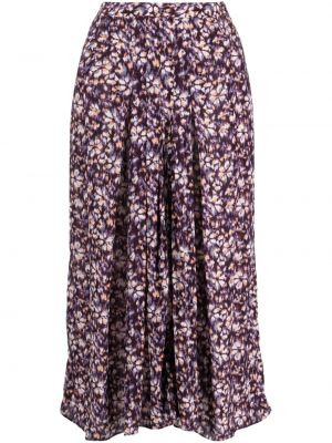 Suknja s cvjetnim printom s printom Marant Etoile ljubičasta