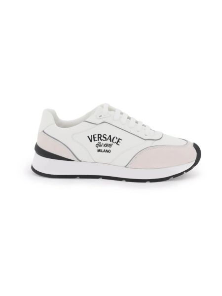Haftowane sneakersy Versace białe