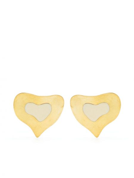 Σκουλαρίκια με μοτίβο καρδιά Liya χρυσό