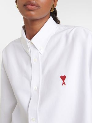 Oversized βαμβακερό πουκάμισο Ami Paris λευκό