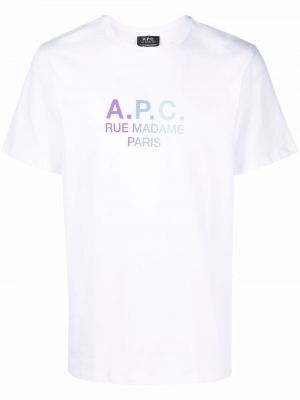 T-krekls ar apdruku A.p.c. balts