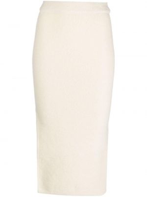 Vlněné pouzdrová sukně Laneus bílé