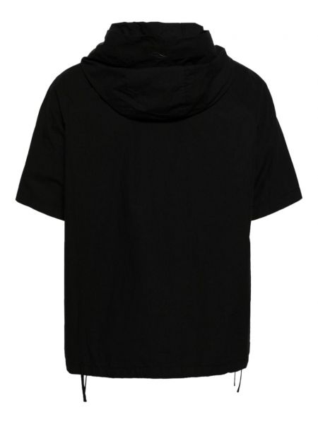 T-krekls ar izšuvumiem ar kapuci Croquis melns