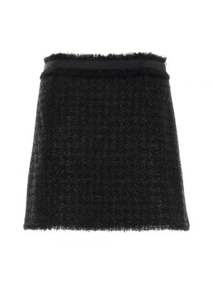 Mini falda de lana Versace negro