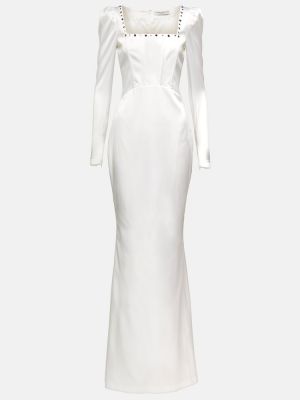 Hodvábne dlouhé šaty Alessandra Rich biela