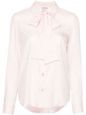Μεταξωτό πουκάμισο με φιόγκο P.a.r.o.s.h. ροζ