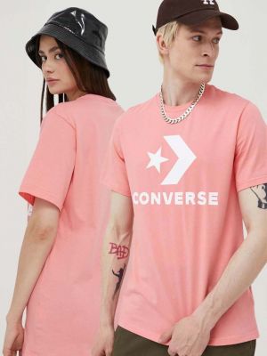 Pamučna majica Converse ružičasta