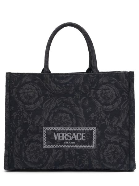 Stora väskor i jacquard Versace svart