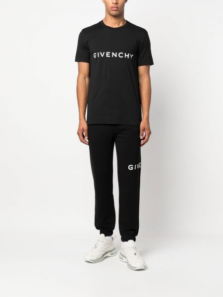 Bavlněné sportovní kalhoty s potiskem Givenchy černé