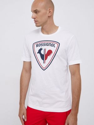 Koszulka bawełniana z nadrukiem Rossignol biała