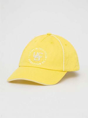 Șapcă din bumbac United Colors Of Benetton galben