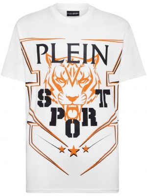 Športové tričko s potlačou Plein Sport biela