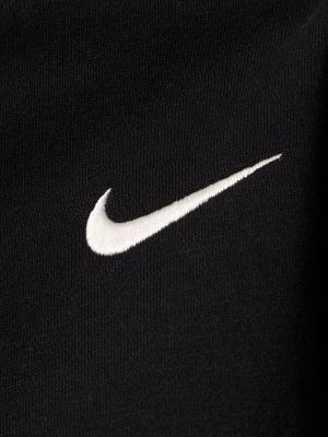 Hanorac cu fermoar din bumbac Nike negru