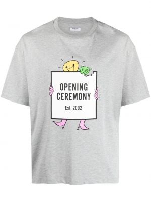 T-krekls ar apdruku Opening Ceremony pelēks