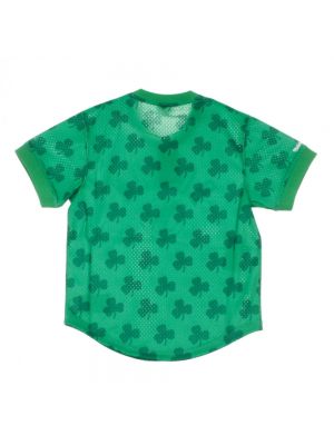 Koszulka z dekoltem w serek z siateczką Mitchell & Ness zielona