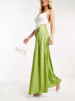 Атласная длинная юбка Naanaa зеленая