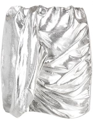 Stříbrné drapované mini sukně Iro