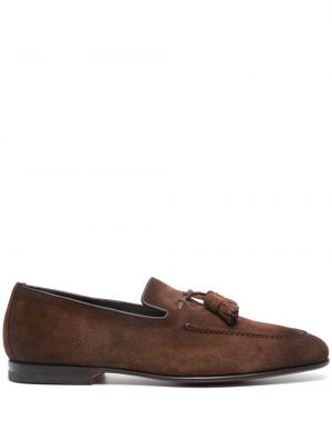 Pantofi loafer din piele de căprioară Santoni maro
