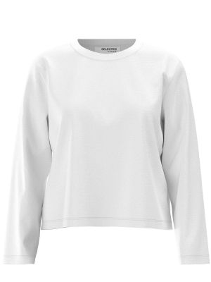 Тениска с дълъг ръкав Selected Femme бяло