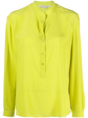 Копринена блуза с копчета Stella Mccartney жълто