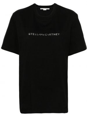 T-shirt di cotone con stampa con motivo a stelle Stella Mccartney nero