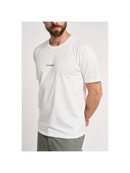 Camisa de algodón manga corta C.p. Company blanco