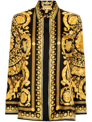 Копринена риза с принт Versace