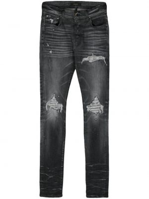 Křišťálové slim fit skinny džíny s nízkým pasem Amiri