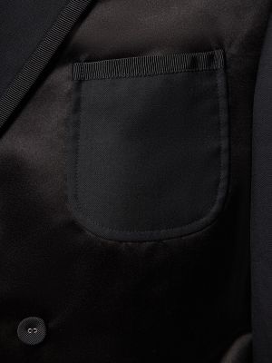 Saténové sako Thom Browne černé